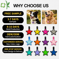Etiquettes d'identification pour animaux de compagnie en silicone gravées avec un mini motif étoile OKSILICONE, pour inscrire le nom de votre chien, étiquette vierge en silicone pour animaux de compagnie