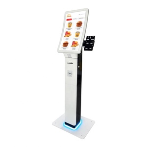 New Arrival 23.6 32 Inch Floor Standing Payment Kiosk With Pos Holder <b>Printer</b> <b>Scanner</b> Self Ordering Kiosk for Restaurant - Product Image 2