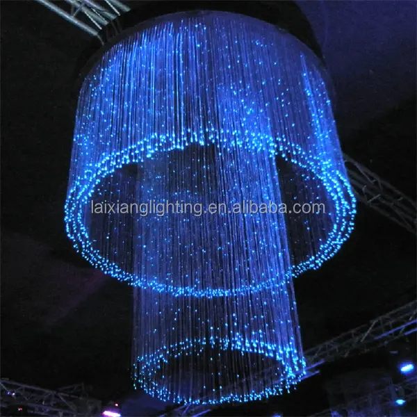 2023 Zhongshan modern led changeable colors fiber optical chandelier for indoor decoration lighting