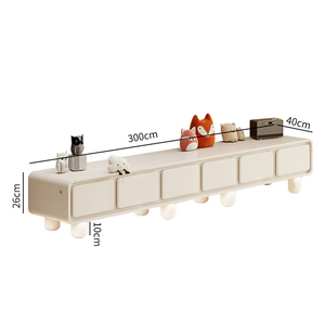 Mueble <span class=keywords><strong>de</strong></span> TV Estilo Crema, Combinación con Mesa <span class=keywords><strong>de</strong></span> Centro, Minimalista, para Sala <span class=keywords><strong>de</strong></span> Estar Pequeña, Mueble <span class=keywords><strong>de</strong></span> TV con Patas Altas, 2024 - Product Image 4