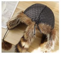 Chapeau d'hiver chaud à visière avec oreilles de chat mignonnes en fourrure, chapeau aviateur à cache-oreilles, chapeau en fourrure naturelle de raton laveur, chapeau en peluche pour parents et enfants
