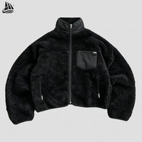 Blouson de recherche hiver extérieur à logo personnalisé blouson polaire zippé Bomber polaire sport extérieur veste polaire Sherpa en polaire coupe carrée