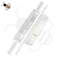 Mangeoire à abeilles à double rainure pour apiculture, 49 cm de long, découpable, mangeoire en plastique à longues oreilles pour cadres d'apiculture, abreuvoir à sirop et eau
