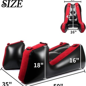 PVC Inflatable <b>Sofa</b> <b>Bed</b> Inflatable Red <b>Sofa</b> with Household Air Pump Portable Lounge <b>Chair</b> Relaxation Tools for Bedroom - Product Image 5