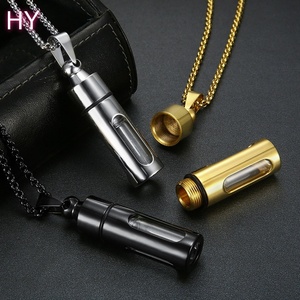 Kalung Wadah Abu Kremasi Hewan Peliharaan Anjing, Silinder Baja Anti Karat Berlapis Perak Poles Tinggi Trendy Poya, Dapat Dikustomisasi - Product Image 5