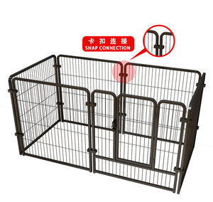 Moderno piccolo cane box costruzione ferro pulsante pulsante esterno recinzione temporanea per animali domestici per cortile vassoio di plastica - Product Image 4