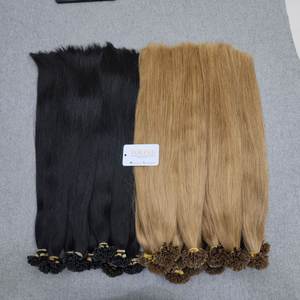 Extensiones de cabello de punta plana de alta calidad Extensiones de cabello humano 100% Cabello humano Punta plana para mujer Estilo natural - Product Image 1