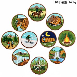 Patch brodé thermocollant style aventure pour vêtements, chapeaux, sacs à dos – Idéal pour le camping, le ski, la randonnée et la pêche - Product Image 2