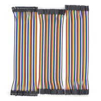 40 broches 20cm mâle à mâle Jump Wire Line Jump Starter DuPont Wire Câble de connexion électronique coloré 2.54mm Multicolore
