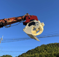 Mini Excavator 360 Rotating Grab Bucket, Alat Penjepit Hidrolik Putar Kecil untuk Transportasi Kayu Hutan