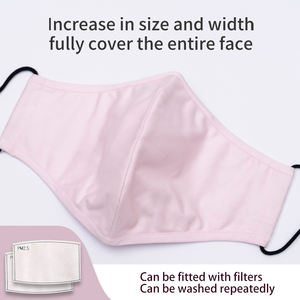 Mascarilla de Algodón Reutilizable <span class=keywords><strong>con</strong></span> Logotipo Personalizado Promocional Transpirable de Color Rosa al por Mayor a Bajo Precio, Mascarilla Facial de Algodón de Color Sólido, Estilo Moderno - Product Image 2