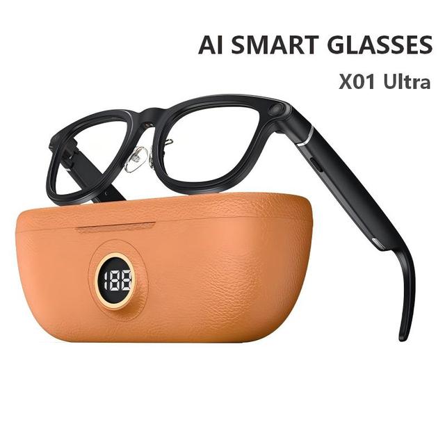 2026 Newest X01 Ultra AI Smart Glasses 8MP Sunglasses with Charging Case WiFi6 AI Voice Control Assistant Translation