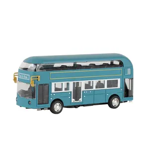 חשמלי מתכת Diecast דגם ילדים מיני בית ספר עיר למשוך בחזרה אוטובוס צעצוע סט עם פעילות אור וקול