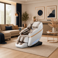 Fauteuil de massage électrique intelligent en cuir PU de luxe avec technologie 4D à double noyau et massage corporel complet par air à gravité zéro