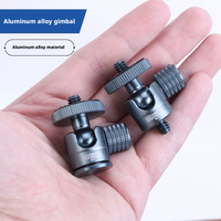 Mini rotule d'adaptation pour trépied/appareil photo en alliage d'aluminium léger, avec monture filetée 1/4 et 3/8, pivotant à 360°, pour flash - Highligths Factory