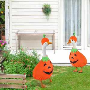 Déguisement de citrouille mignon pour oies en ciment, tenue d'extérieur pour décoration d'Halloween - Product Image 5
