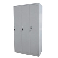 Armoire de rangement suspendue moderne en acier pliable à 3 portes pour salle de sport, piscine, salon et atelier