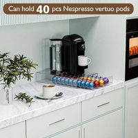 Organisateur de rangement moderne pour bureau à domicile en acrylique pour dosettes de café K-Cup, condiments et capsules d'espresso avec tiroir