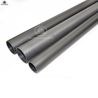 Tube en fibre de carbone 3K de 0,5 mm, 1 mm, 2 mm, haute résistance, léger, disponible en rouleau, découpe OEM et CNC