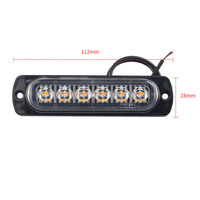 Barra de luz de advertencia estroboscópica LED de 12V y 24V, lámpara de baliza intermitente de rejilla de aluminio azul, luces laterales ámbar para camiones y coches, novedad