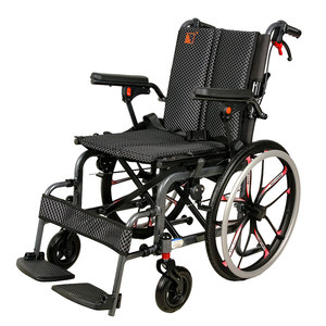 Lichtgewicht opvouwbare rolstoel voor gehandicapten, met een sterk aluminium frame en ademende mesh-zitting - Product Image 5