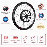 Kit Konversi Sepeda Listrik KX30S DIY Motor Brushless 250W Baterai 36V 5.8Ah 8.7Ah Jarak Tempuh 90km Komuter Kota Grosir