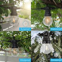Ampoule LED étanche blanche transparente pour l'extérieur Lumière de patio vintage G50 Globe Ball Bulb Light Garden Party Decoration