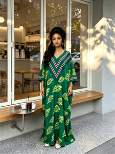 Nouvelle Collection 2026 : Abayas Traditionnelles Africaines pour Femmes – Robe Longue Musulmane Kaftan en Coton Imprimé V, Idéale pour l'Été et les Tenues Décontractées - Product Image 4