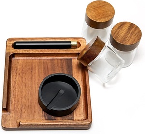 Bán Buôn Mùi Bằng Chứng Hash Hộp Cán Khay Các Loại Thảo Mộc Hút Bộ Dụng Cụ Lưu Trữ Keo Bằng Gỗ Stash Hộp Với Phụ Kiện - Product Image 6