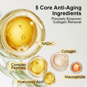 Sérum Orgânico de Marca Privada Mais Vendido para Reparação de Colágeno Renovação Complexo de Colágeno NAD+ Peptídeos Sérum Iluminador - Product Image 3