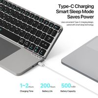 Nouveau clavier Bluetooth triple pliable avec pavé tactile, ultra-fin, rétroéclairage RGB, support détachable, rechargeable Type-C, compatible multi-appareils
