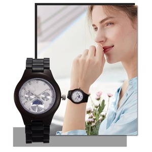 Reloj de Cuarzo Clásico Retro Multifuncional con Esfera de Mármol y Madera, Diseño de Sol, Luna y Estrellas, para Envío Directo Transfronterizo - Product Image 3