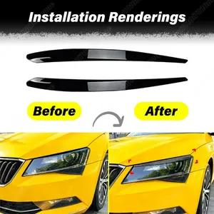 Accessoires de modification et de décoration pour les sourcils de phares avant et les bandes de phares pour Superb B8 2016 2017 2018 2019 - Product Image 2