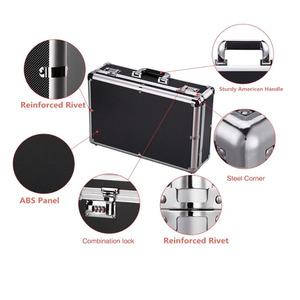 Étui <span class=keywords><strong>rigide</strong></span> en aluminium personnalisé grande capacité pour épingles et badges, avec pochettes de classement, pour collection et présentation - Product Image 5