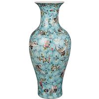 Vas Keramik Retro Nostalgia Jingdezhen Gaya Antik Dekorasi Enamel Buatan Tangan untuk Pajangan Ruang Tamu Rak Bunga