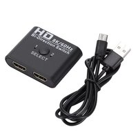 Commutateur HDTV 8K 2 entrées 1 sortie bidirectionnel HD 2.1, répartiteur 8K 60Hz 4K 120Hz HDCP 2.3 HDR alimenté par USB pour PS5 PS4 Xbox TV Projecteur