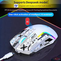 Souris de jeu intelligente Puke V28 AI, 6 boutons, Bluetooth, 2.4G sans fil, lumière RVB, souris photoélectrique pour l'e-sport et le bureau