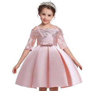 Nouvelles Robes pour Enfants 2022, 4 Couleurs, Robe de Princesse pour Bébé Fille, Robe de Soirée en Satin, Vente Chaude, Robes de Demoiselles d'Honneur - Product Image 6