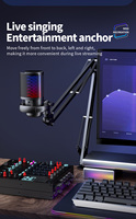 Microphone de jeu USB cardioïde RVB bon marché avec kit de support de bras de bureau pour PC ordinateur enregistrement podcast