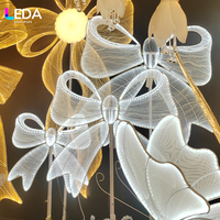 LEDA Nœud géant lumineux en métal de style romantique, accessoires de décoration pour lieux de mariage, lumière de guidage LED pour événements festifs
