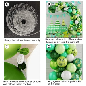 DAMAI <span class=keywords><strong>dinosaure</strong></span> thème fête d'anniversaire décorations garçon vert forêt Latex <span class=keywords><strong>ballon</strong></span> arc fête d'anniversaire décoration fournitures - Product Image 4
