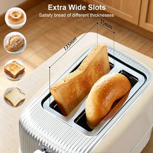 Nova Torradeira Portátil de 2 Fatias com Abertura Larga, <span class=keywords><strong>7</strong></span> Temperaturas Predefinidas e Função Descongelar, Pequena Torradeira Doméstica para Pão e Sanduíches - Product Image 5