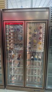 Vinoteca Doméstica Pequeña de Metal con Doble <span class=keywords><strong>Zona</strong></span>, Iluminación LED y Puerta de Vidrio para <span class=keywords><strong>Club</strong></span>, Bar y Hotel - Product Image 5