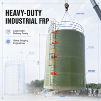 Réservoir de stockage vertical en PRV à filament tressé avec pompe pour usines chimiques, résistant aux acides et aux alcalis, certifié CE/ISO9001