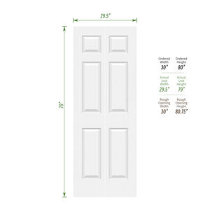 24 x80 לבן ארון עץ ארון פנים דלת הזזה דלת bifold דלת עם אביזרים - Product Image 4