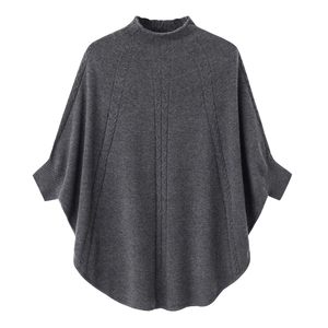 Laine <span class=keywords><strong>cachemire</strong></span> solide câble tricot Poncho cape <span class=keywords><strong>col</strong></span> <span class=keywords><strong>roulé</strong></span> <span class=keywords><strong>pull</strong></span> ample <span class=keywords><strong>pull</strong></span> <span class=keywords><strong>pull</strong></span> en <span class=keywords><strong>cachemire</strong></span> fabricant - Product Image 3
