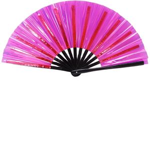 Abanico Plegable Grande de PVC de 13 Pulgadas en Colores Personalizados para Eventos - Product Image 1