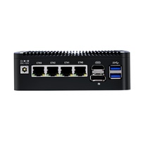 Mini PC Firewall Sin Ventilador con Intel N100 de 12.ª Generación, Router 2.5G, 4 Puertos LAN I226-V, 1 Puerto COM RJ45, Tipo-C, Compatible con PfSense, PVE y ESXi