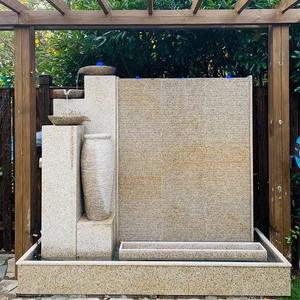 CHENYISHI OEM Fontaine d'eau personnalisée Pierre Ciment Verre Long rideau d'eau en acier inoxydable avec fil d'acier Décoration intérieure et extérieure - Product Image 2