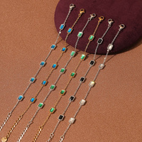 Bracelet à breloques en acier inoxydable coloré avec zircon, personnalisable en gros, cadeau tendance pour femme, accessoires de bijoux de créateur